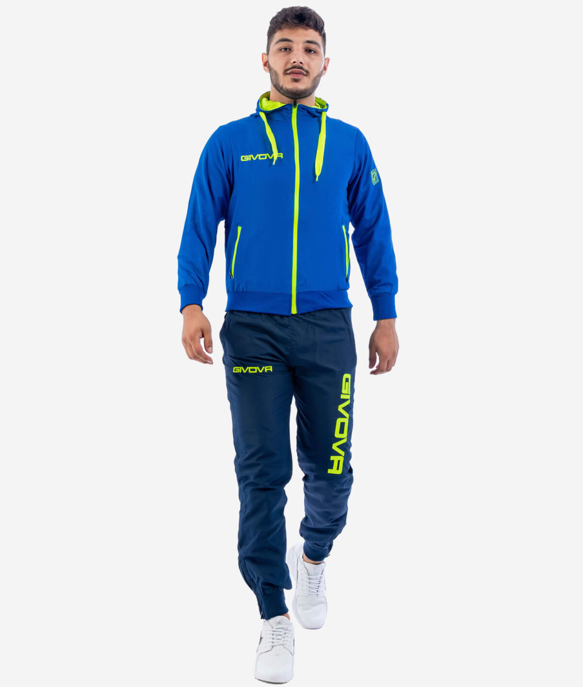 Tuta Givova Visa Melange Con Cappuccio In Polar Fleece - Bianco/Nero - Foto 9